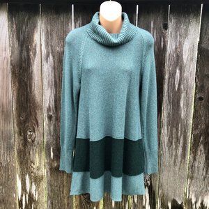 Soft Surroundings Teal Turtleneck Tunic Sweater